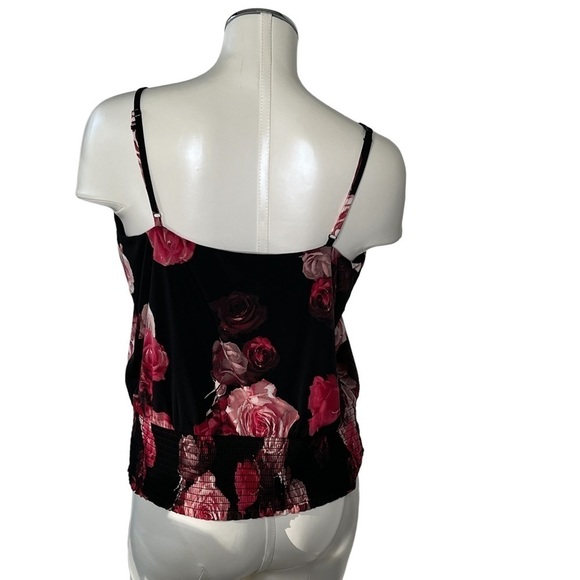 NWT WHBM Floral Red Black Jersey Knit Camisole Button Detail Size M - Picture 5 of 16
